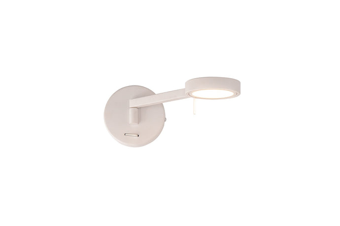 C-Lighting Park Switched Adjustable Wall Lamp / Reader, 1 x 8W LED, 3000K, Sand White, 3yrs Warranty - 29228