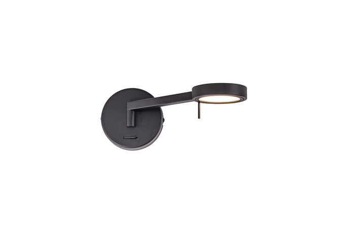 C-Lighting Park Switched Adjustable Wall Lamp / Reader, 1 x 8W LED, 3000K, Sand Black, 3yrs Warranty - 29229