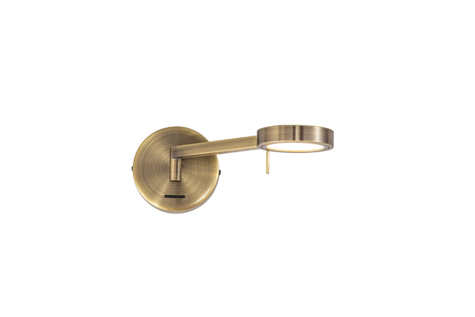 C-Lighting Park Switched Adjustable Wall Lamp / Reader, 1 x 8W LED, 3000K, Antique Brass, 3yrs Warranty - 29231