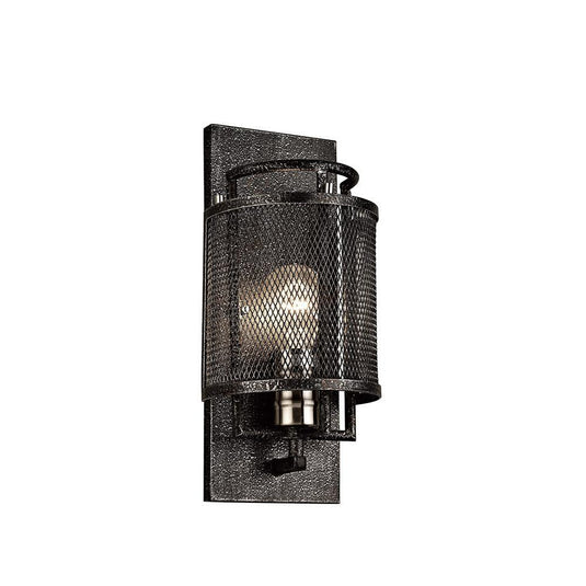 Diyas IL31690 Parker Wall Lamp 1 Light E27 Weathered Zinc/Brushed Nickel - 38462