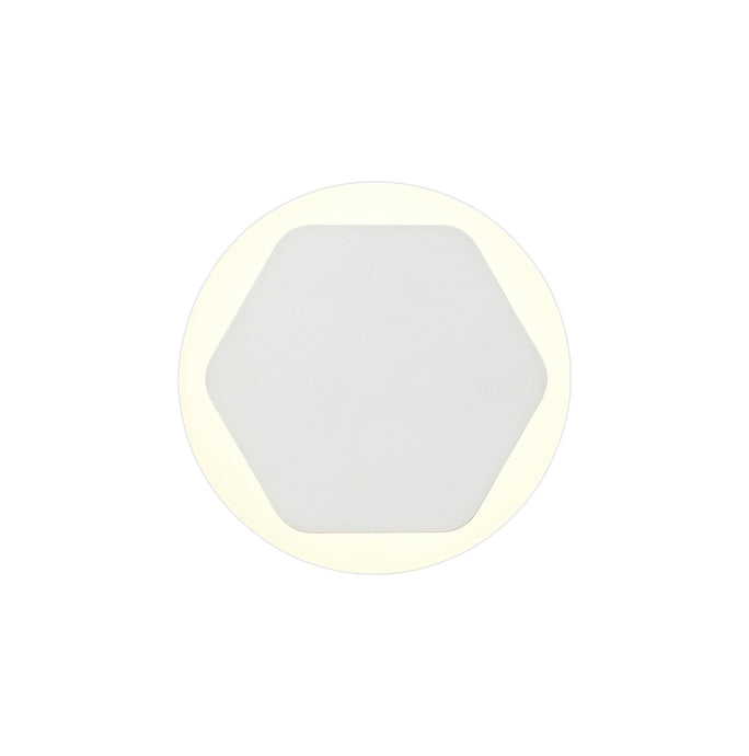 C-Lighting Pastor Magnetic Base Wall Lamp, 12W LED 3000K 498lm, 15/19cm Horizontal Hexagonal Centre, Sand White/Round Acrylic Frosted Diffuser - 29794