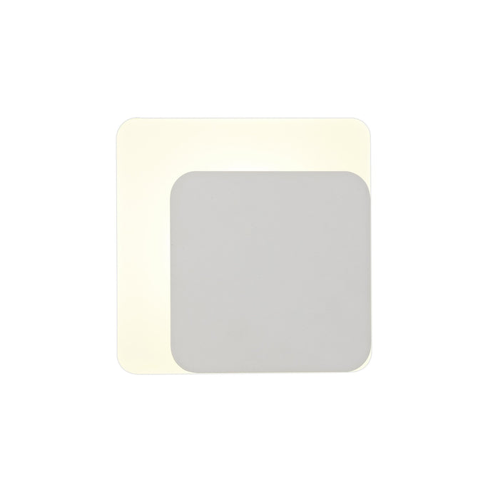 C-Lighting Pastor Magnetic Base Wall Lamp, 12W LED 3000K 498lm, 15/19cm Square Right Offset, Sand White/Acrylic Frosted Diffuser - 29798