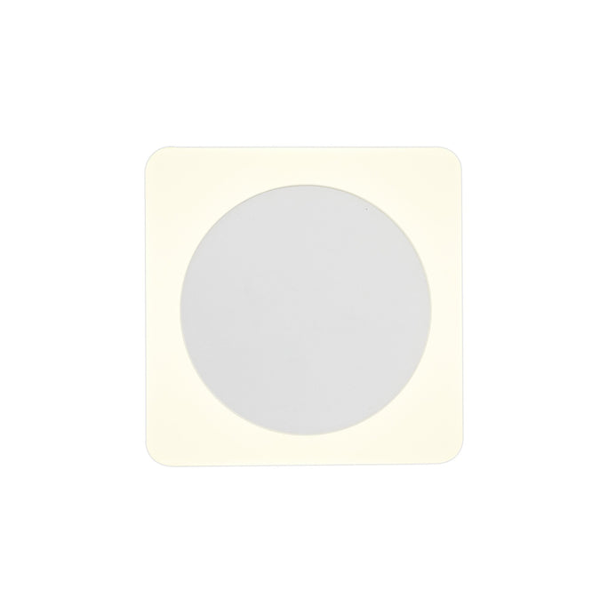 C-Lighting Pastor Magnetic Base Wall Lamp, 12W LED 3000K 498lm, 15cm Round 19cm Square Centre, Sand White/Acrylic Frosted Diffuser - 29801