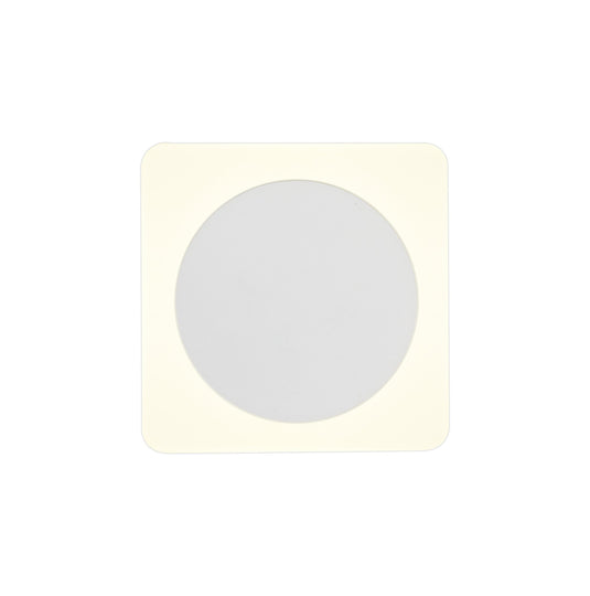 C-Lighting Pastor Magnetic Base Wall Lamp, 12W LED 3000K 498lm, 15cm Round 19cm Square Centre, Sand White/Acrylic Frosted Diffuser - 29801