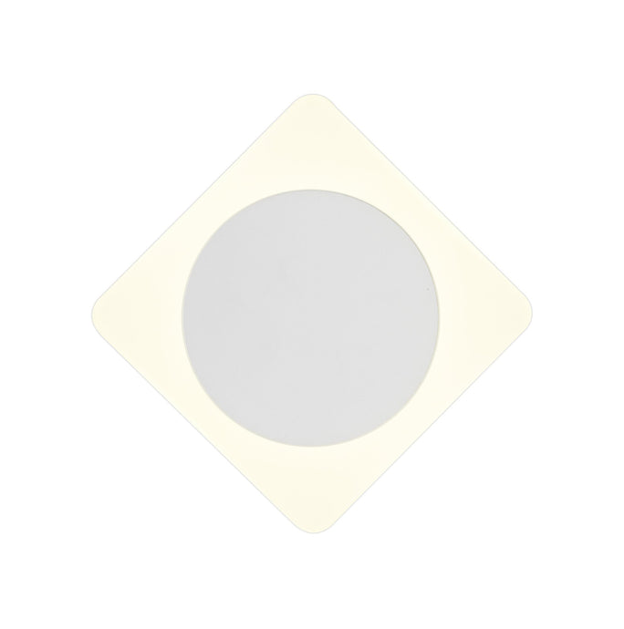 C-Lighting Pastor Magnetic Base Wall Lamp, 12W LED 3000K 498lm, 15cm Round 19cm Diamond Centre, Sand White/Acrylic Frosted Diffuser - 29802