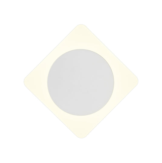 C-Lighting Pastor Magnetic Base Wall Lamp, 12W LED 3000K 498lm, 15cm Round 19cm Diamond Centre, Sand White/Acrylic Frosted Diffuser - 29802