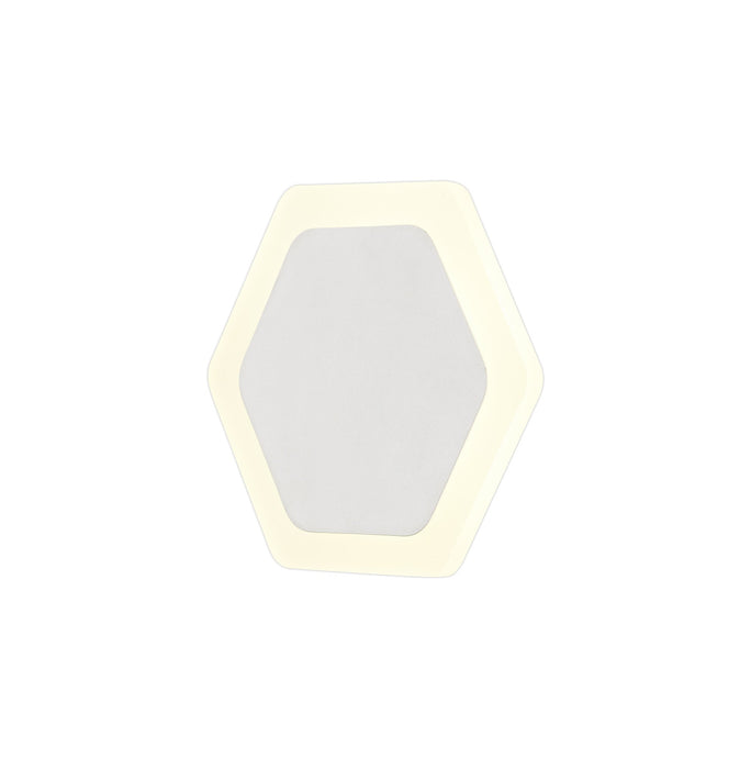 C-Lighting Pastor Magnetic Base Wall Lamp, 12W LED 3000K 498lm, 15/19cm Horizontal Hexagonal Centre, Sand White/Acrylic Frosted Diffuser - 29809
