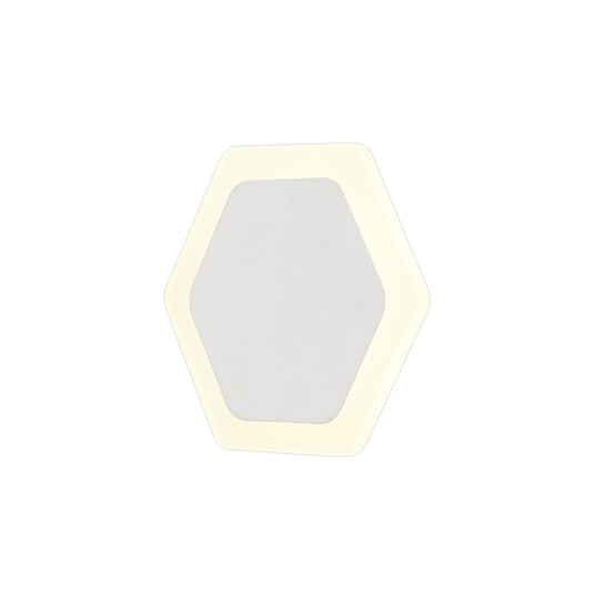 C-Lighting Pastor Magnetic Base Wall Lamp, 12W LED 3000K 498lm, 15/19cm Horizontal Hexagonal Centre, Sand White/Acrylic Frosted Diffuser - 29809
