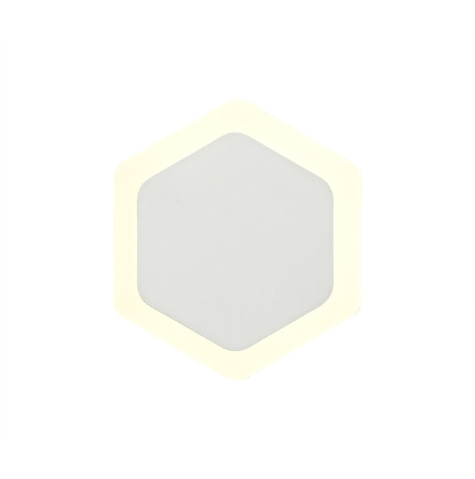 C-Lighting Pastor Magnetic Base Wall Lamp, 12W LED 3000K 498lm, 15/19cm Vertical Hexagonal Centre, Sand White/Acrylic Frosted Diffuser - 29810