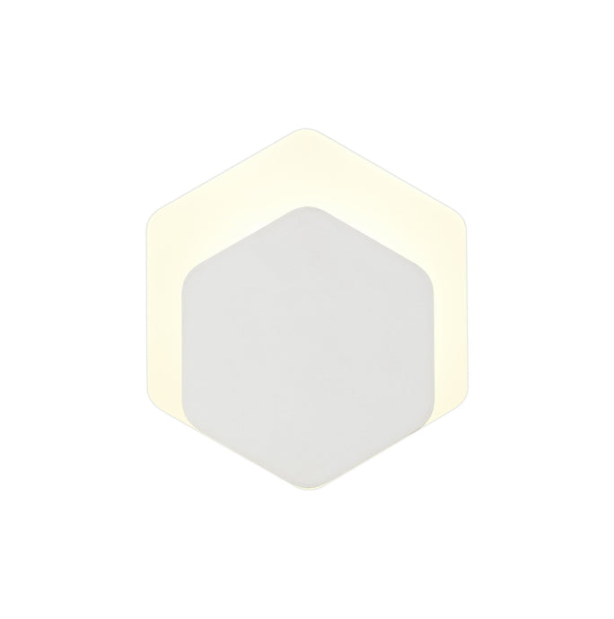 C-Lighting Pastor Magnetic Base Wall Lamp, 12W LED 3000K 498lm, 15/19cm Vertical Hexagonal Bottom Offset, Sand White/Acrylic Frosted Diffuser - 29811