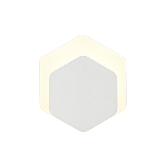C-Lighting Pastor Magnetic Base Wall Lamp, 12W LED 3000K 498lm, 15/19cm Vertical Hexagonal Bottom Offset, Sand White/Acrylic Frosted Diffuser - 29811