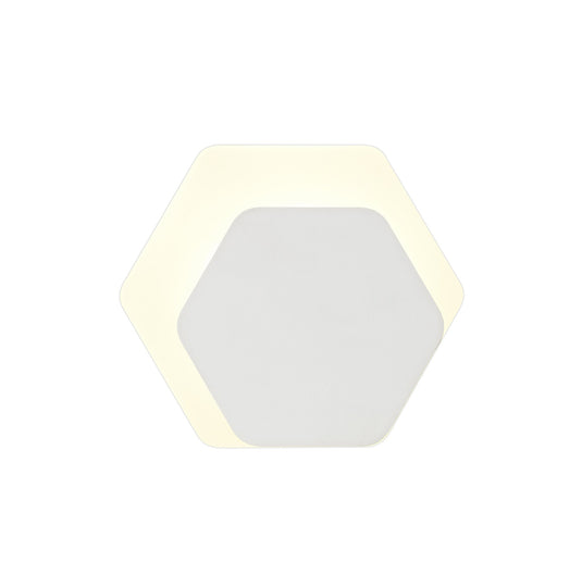C-Lighting Pastor Magnetic Base Wall Lamp, 12W LED 3000K 498lm, 15/19cm Horizontal Hexagonal Right Offset, Sand White/Acrylic Frosted Diffuser - 29813