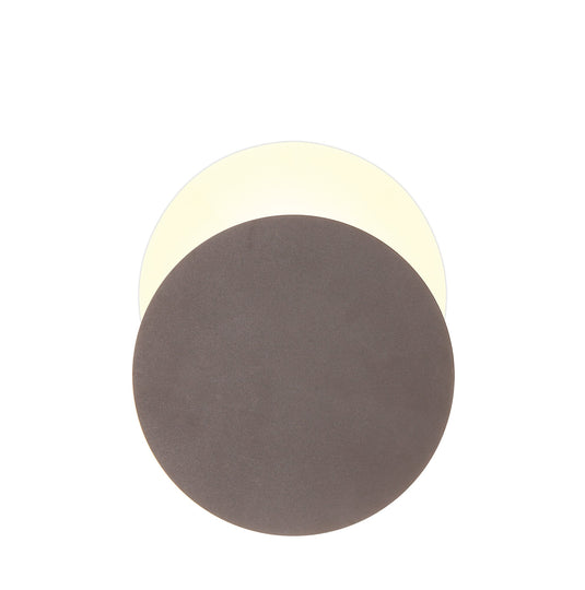 C-Lighting Pastor Magnetic Base Wall Lamp, 12W LED 3000K 498lm, 20/19cm Round Bottom Offset, Coffee/Acrylic Frosted Diffuser - 29826