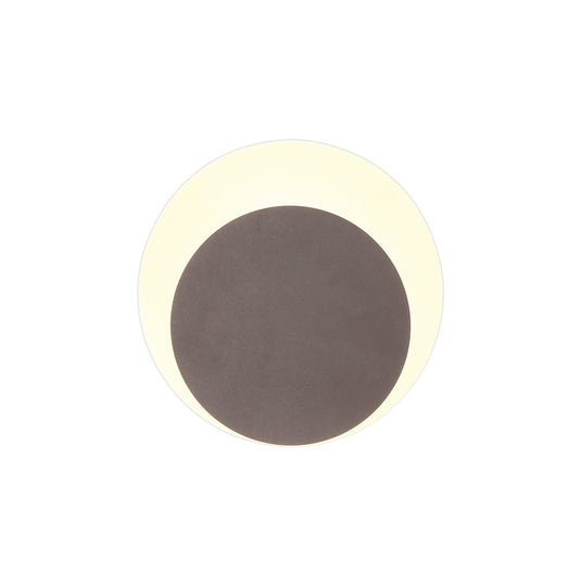 C-Lighting Pastor Magnetic Base Wall Lamp, 12W LED 3000K 498lm, 15/19cm Round Bottom Offset, Coffee/Acrylic Frosted Diffuser - 29830