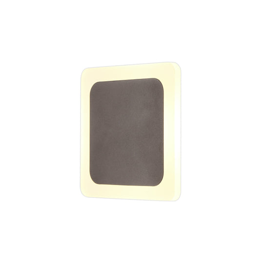 C-Lighting Pastor Magnetic Base Wall Lamp, 12W LED 3000K 498lm, 15/19cm Square Centre, Coffee/Acrylic Frosted Diffuser - 29833