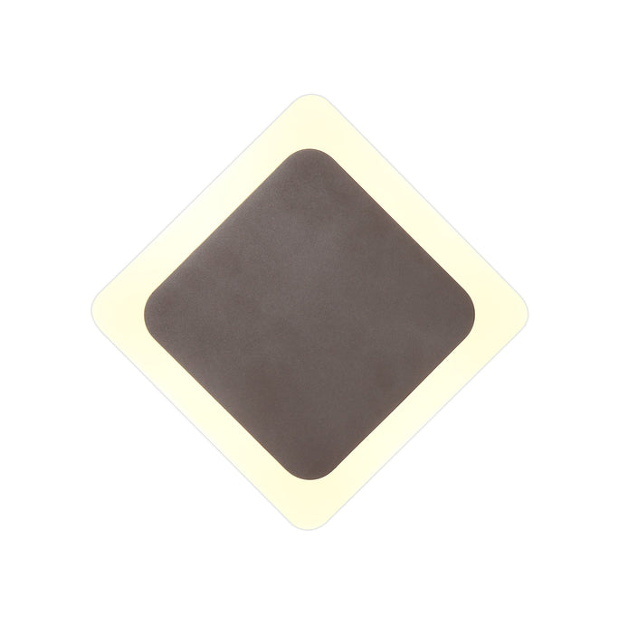 C-Lighting Pastor Magnetic Base Wall Lamp, 12W LED 3000K 498lm, 15/19cm Diamond Centre, Coffee/Acrylic Frosted Diffuser - 29834
