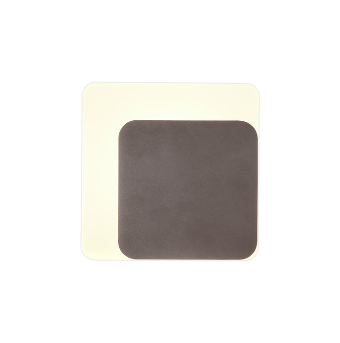 C-Lighting Pastor Magnetic Base Wall Lamp, 12W LED 3000K 498lm, 15/19cm Square Right Offset, Coffee/Acrylic Frosted Diffuser - 29835