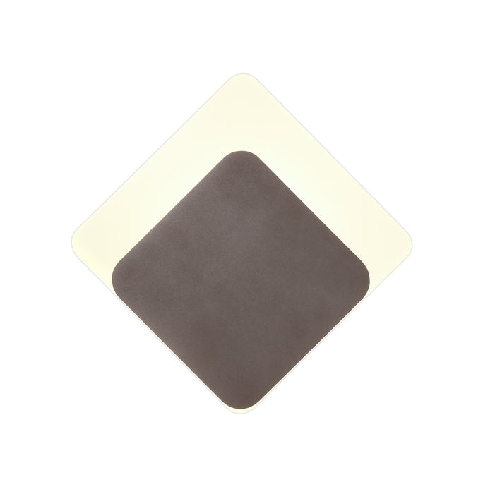 C-Lighting Pastor Magnetic Base Wall Lamp, 12W LED 3000K 498lm, 15/19cm Diamond Bottom Offset, Coffee/Acrylic Frosted Diffuser - 29836