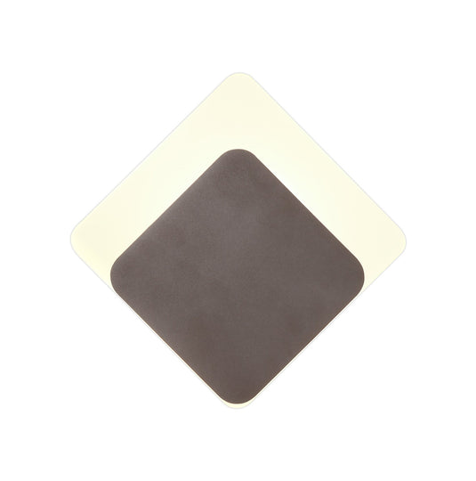 C-Lighting Pastor Magnetic Base Wall Lamp, 12W LED 3000K 498lm, 15/19cm Diamond Bottom Offset, Coffee/Acrylic Frosted Diffuser - 29836