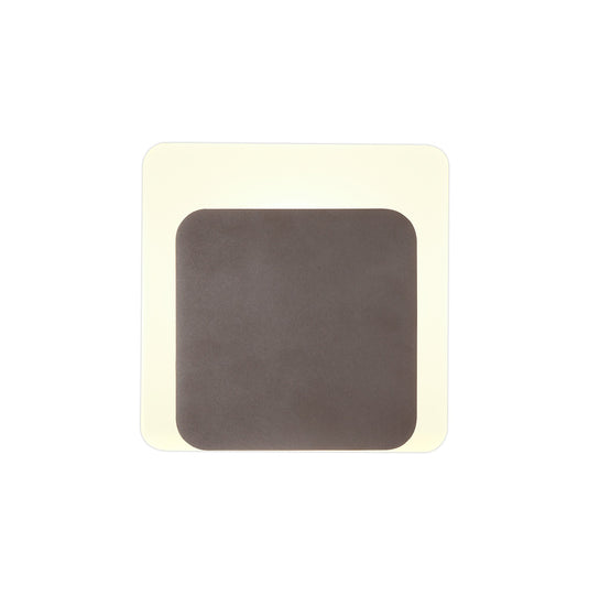 C-Lighting Pastor Magnetic Base Wall Lamp, 12W LED 3000K 498lm, 15/19cm Square Bottom Offset, Coffee/Acrylic Frosted Diffuser - 29837