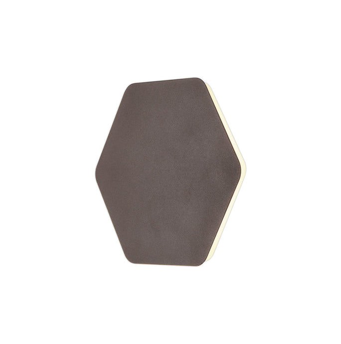 C-Lighting Pastor Magnetic Base Wall Lamp, 12W LED 3000K 498lm, 20/19cm Horizontal Hexagonal Centre, Coffee/Acrylic Frosted Diffuser - 29843