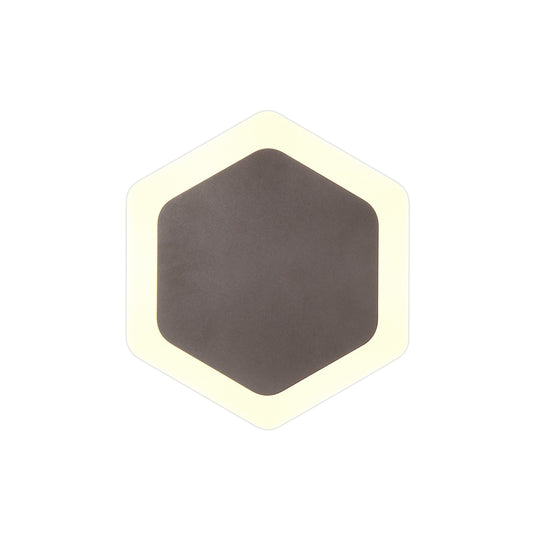 C-Lighting Pastor Magnetic Base Wall Lamp, 12W LED 3000K 498lm, 15/19cm Vertical Hexagonal Centre, Coffee/Acrylic Frosted Diffuser - 29847