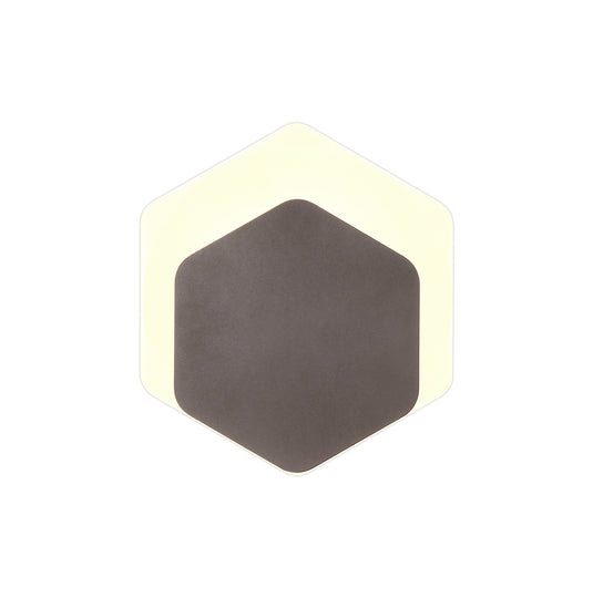 C-Lighting Pastor Magnetic Base Wall Lamp, 12W LED 3000K 498lm, 15/19cm Vertical Hexagonal Bottom Offset, Coffee/Acrylic Frosted Diffuser - 29848