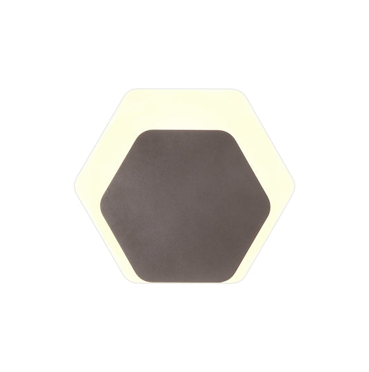 C-Lighting Pastor Magnetic Base Wall Lamp, 12W LED 3000K 498lm, 15/19cm Horizontal Hexagonal Bottom Offset, Coffee/Acrylic Frosted Diffuser - 29849