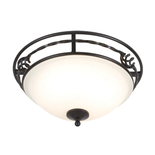 Elstead Lighting PB-F-A-BLACK Pembroke 2 Light Flush Light Style A - Black