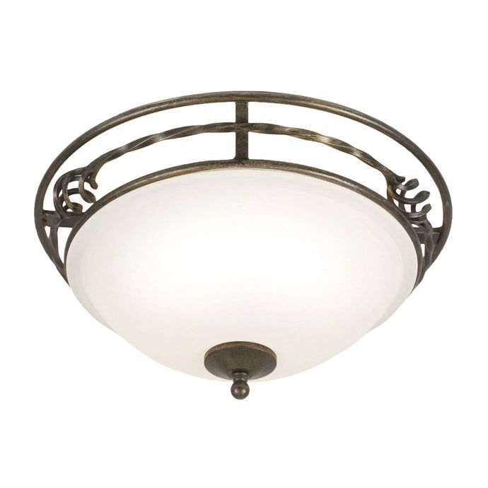 Elstead Lighting PB-F-A-BLK-GOLD Pembroke 2 Light Flush Light Style A - Black/Gold