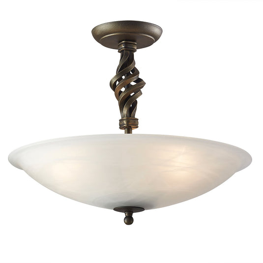 Elstead Lighting PB-SF-A-BLK-GOLD Pembroke 3 Light Semi-Flush - Black/Gold