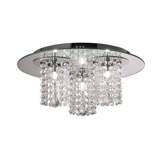 Diyas IL31465 Pegasus Ceiling 3 Light Polished Chrome/Mirror/Crystal - 38385