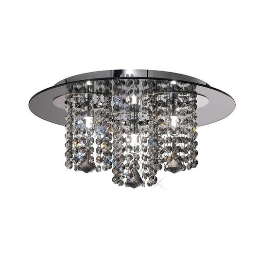 Diyas IL31466 Pegasus Ceiling 3 Light Polished Chrome/Smoked Mirror/Smoked Crystal - 38386