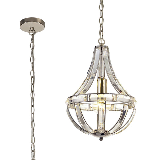 C-Lighting Persei Teardrop Pendant, 1 Light E27, Polished Nickel - 29373