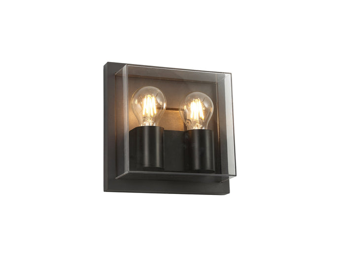 C-Lighting Petham Wall Lamp, 2 x E27, IP65, Anthracite/Clear PC, 2yrs Warranty - 29215