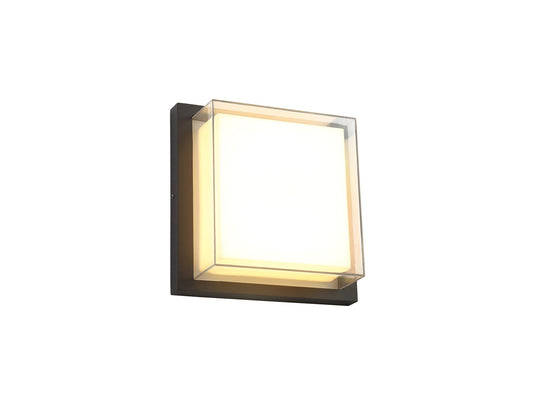 C-Lighting Petham Wall Lamp, 1 x 16W LED, 3000K, 1135lm, IP65, Anthracite/Opal/Clear PC, 3yrs Warranty - 29216