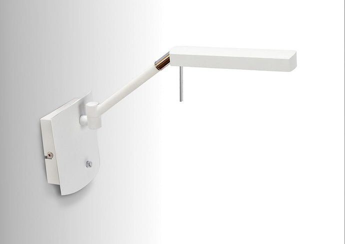 Mantra M4954 Phuket Wall Lamp 1 Light 7W LED 3000K, 600lm, Matt White/Polished Chrome, 3yrs Warranty