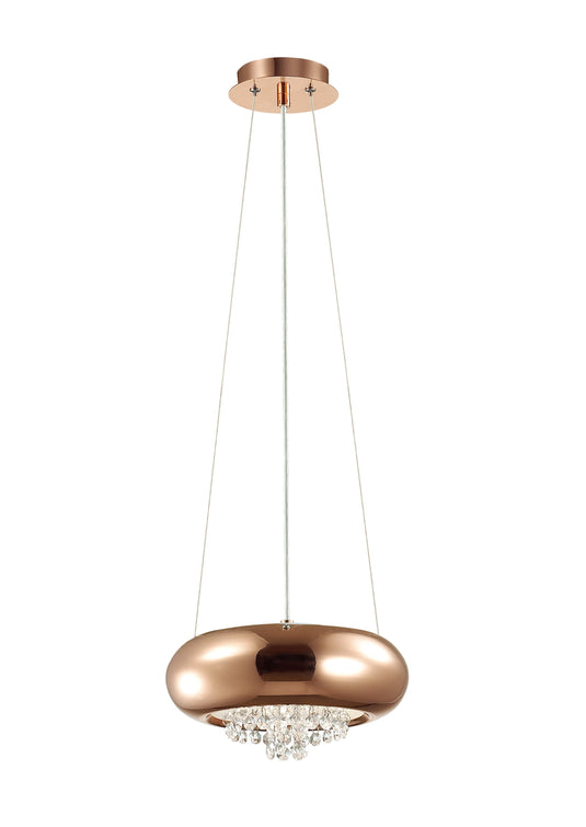Diyas IL31560 Phyllis Small Pendant 2 Light G9 Polished Copper/Crystal - 38408
