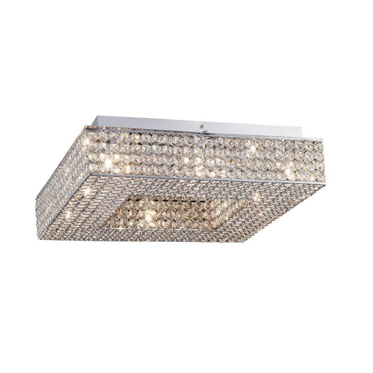 Diyas IL30432 Piazza Ceiling Square 8 Light Polished Chrome/Crystal - 38063