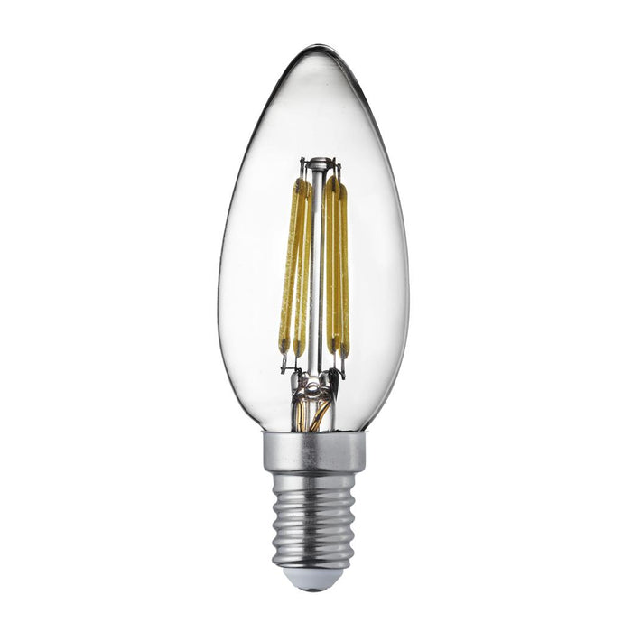 Searchlight PL1915-6WW Pack 10 Dimmable E14 LED Filament Candle Lamp - 6W, 540Lm, Warm White - 31728