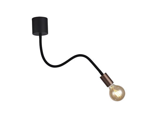C-Lighting Plaxtol Flexible Ceiling 1 Light E27, Satin Black/Brushed Copper - 29074