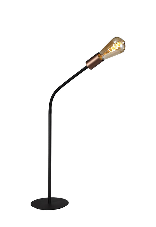 C-Lighting Plaxtol Flexible Table Lamp, 1 Light E27, Satin Black/Brushed Copper - 29079