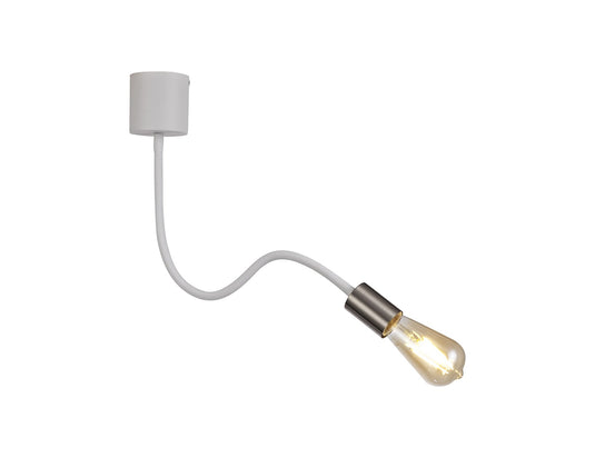 C-Lighting Plaxtol Flexible Ceiling 1 Light E27 Satin White/Satin Nickel - 29081