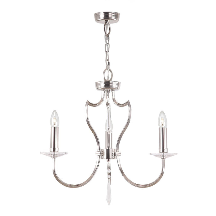 Elstead Lighting PM3-PN Pimlico 3 Light Chandelier - Polished Nickel