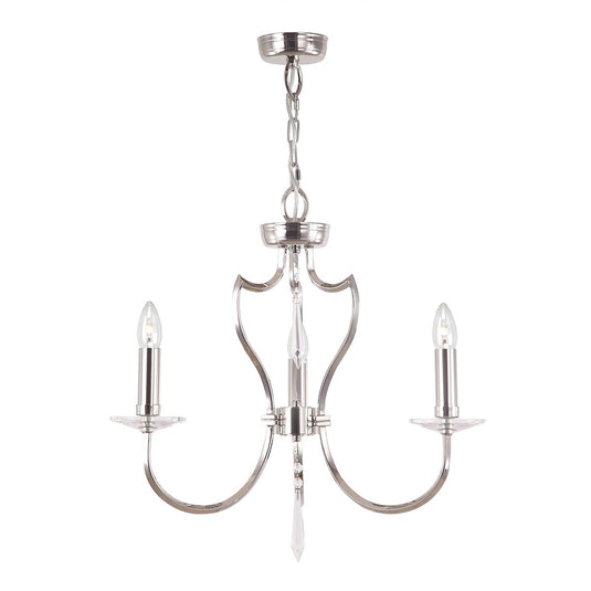 Elstead Lighting PM3-PN Pimlico 3 Light Chandelier - Polished Nickel
