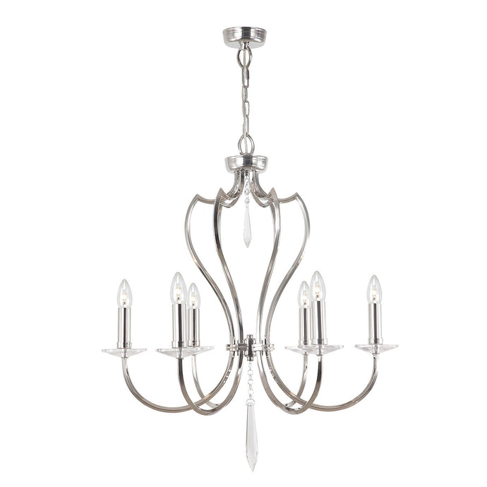 Elstead Lighting PM6-PN Pimlico 6 Light Chandelier - Polished Nickel