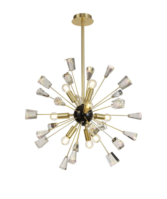 C-Lighting Polaris Pendant Sputnik, 9 Light E14, Brushed Gold & Gloss Black/Crystal - 28961