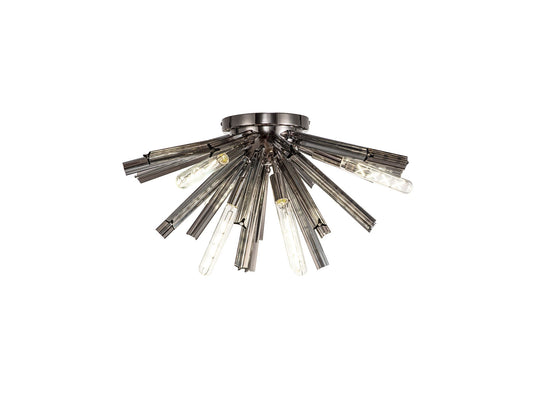 C-Lighting Puppies 6 Light E14, Semi Flush Polished Nickel / Smoke Glass - 33340