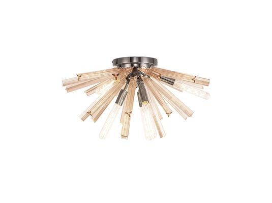 C-Lighting Puppies 6 Light E14, Semi Flush Polished Nickel / Champagne Gold Glass - 33341
