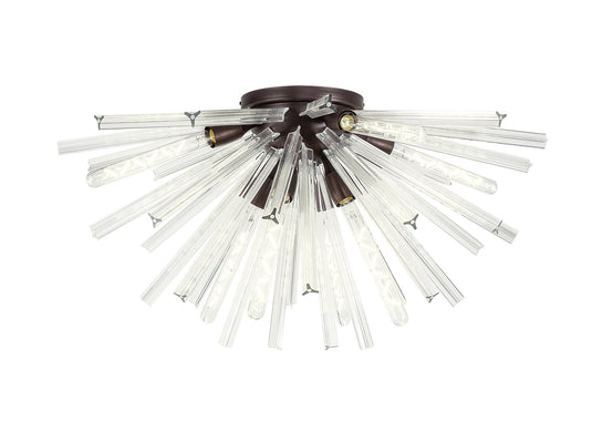 C-Lighting Puppies 8 Light E27, Semi Flush Brown Oxide / Clear Glass - 33348
